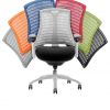 CDT03 Choice Of Seven Colours Flexible Elastomer Gel Back Black Fabric Base Task Operator Office Chair Optional Headrest