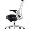 CDT0316 Moonstone Flexible Elastomer Back Black Fabric Base White Frame Task Operator Office Chair Optional Headrest Side