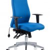 CDP0403 Blue Fabric Air Lumbar Posture 24 Hour Ergonomic Executive Office Headrest Chair Front Angle 2