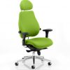 CDP0105 Bespoke Fabric Dual Lumbar Posture 24 Hour Ergonomic Executive Office Chair Headrest Madura YS156 Myrhh Green