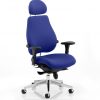 CDP0106 Bespoke Fabric Dual Lumbar Posture 24 Hour Ergonomic Executive Office Chair Headrest Scuba YP082 Stevia Blue