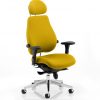 CDP0108 Bespoke Fabric Dual Lumbar Posture 24 Hour Ergonomic Executive Office Chair Headrest Solano YP110 Senna Yellow