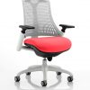 CDP0337 Flexible Elastomer Back White Frame Task Operator Office Contemporary Designer Chair Belize YP105 Bergamont Cherry
