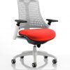 CDP0340 Flexible Elastomer Back White Frame Task Operator Office Contemporary Designer Chair Tortuga YS168 Tabasco Red