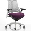 CDP0344 Flexible Elastomer Back White Frame Task Operator Office Contemporary Designer Chair Tarot YP084 Tansy Purple