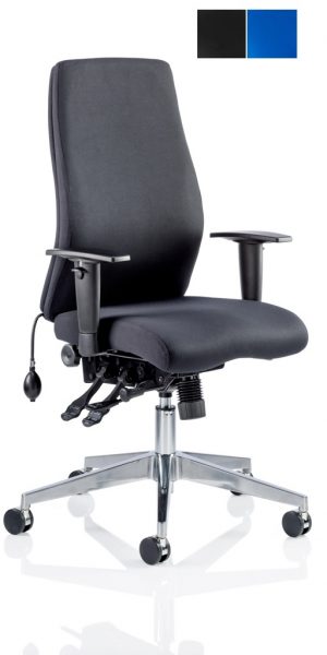 CDP0402 Black Fabric Air Lumbar Posture 24 Hour Ergonomic Executive Office Chair Front Angle 2