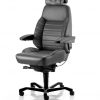 KAB Seating Executive Leather Heavy Duty 24 Hour Office Chair With Headrest And Lumbar Support