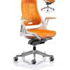 CDE0105 Orange Elastomer Gel Designer Executive Operator Office Chair Ergonomic Lumbar Support With Armrests And Headrest