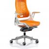 CDE0105 Orange Elastomer Gel Designer Executive Operator Office Chair Ergonomic Lumbar Support With Headrest Front Angle