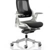 CDE0108 Charcoal Mesh Designer Executive Operator Office Chair Ergonomic Lumbar Support With Armrests Front Angle