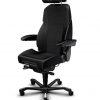 KAB Seating K4 Premium Controller Heavy Duty Office Control Room Chair Half Leather Storm Charcoal Fabric Headrest And Lumbar
