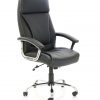 Executive Black Leather Office Chair High Back Front Angle CDE03L